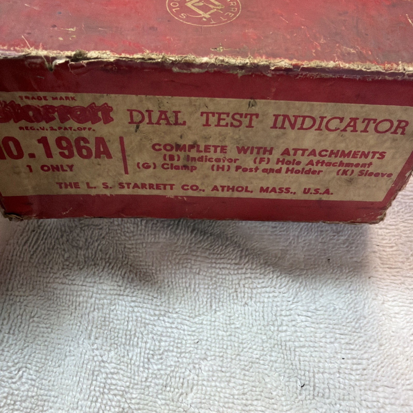 Starrett 196A Dial Indicator With Case & Original Box