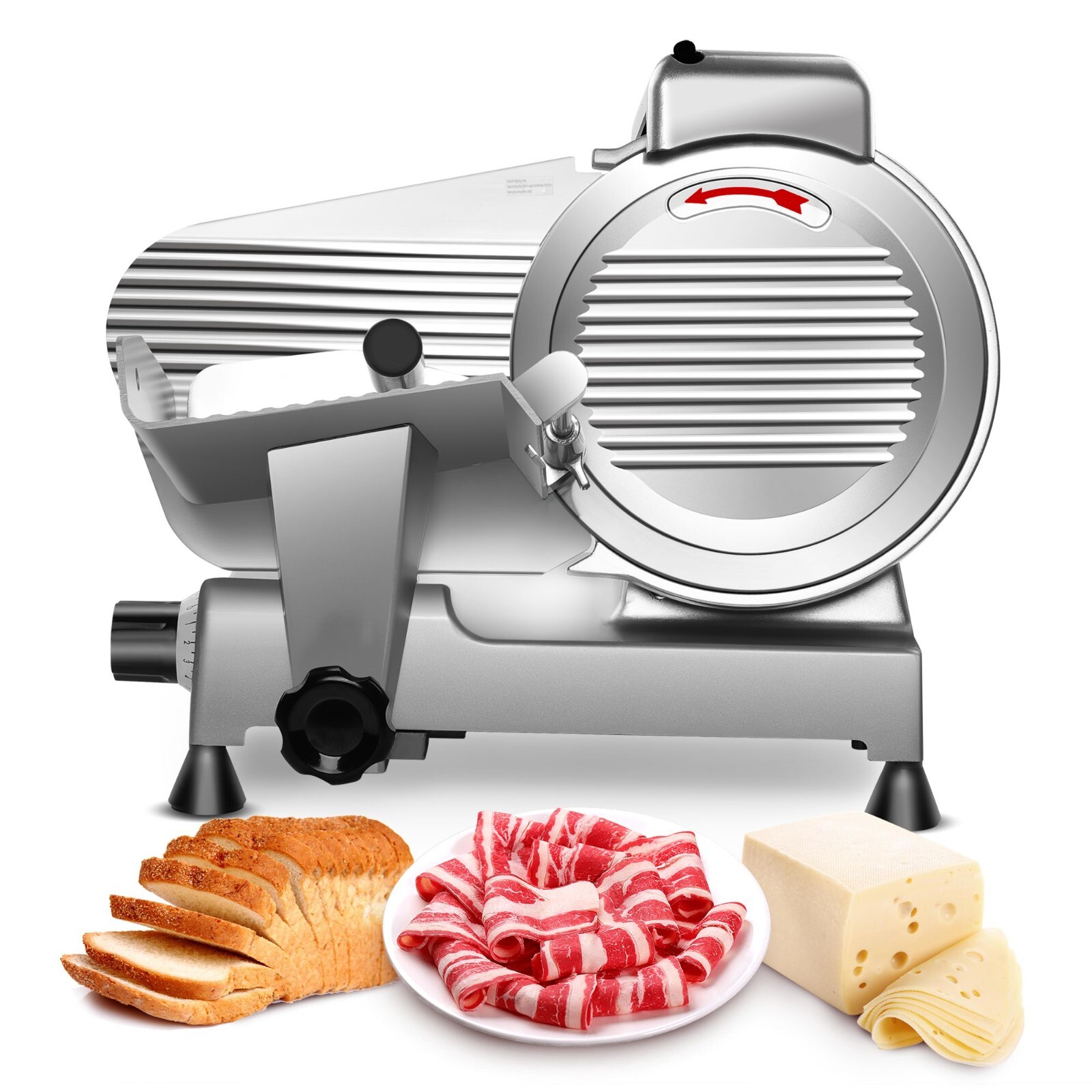 Electric Commercial Meat Slicer 10in Steel Blade Frozen Meat Cheese Slicer 240W