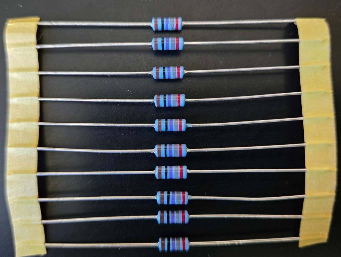 10pcs 287 ohm 1/4W 1% Metal Film Precision Axial Resistors ~ NEW ~