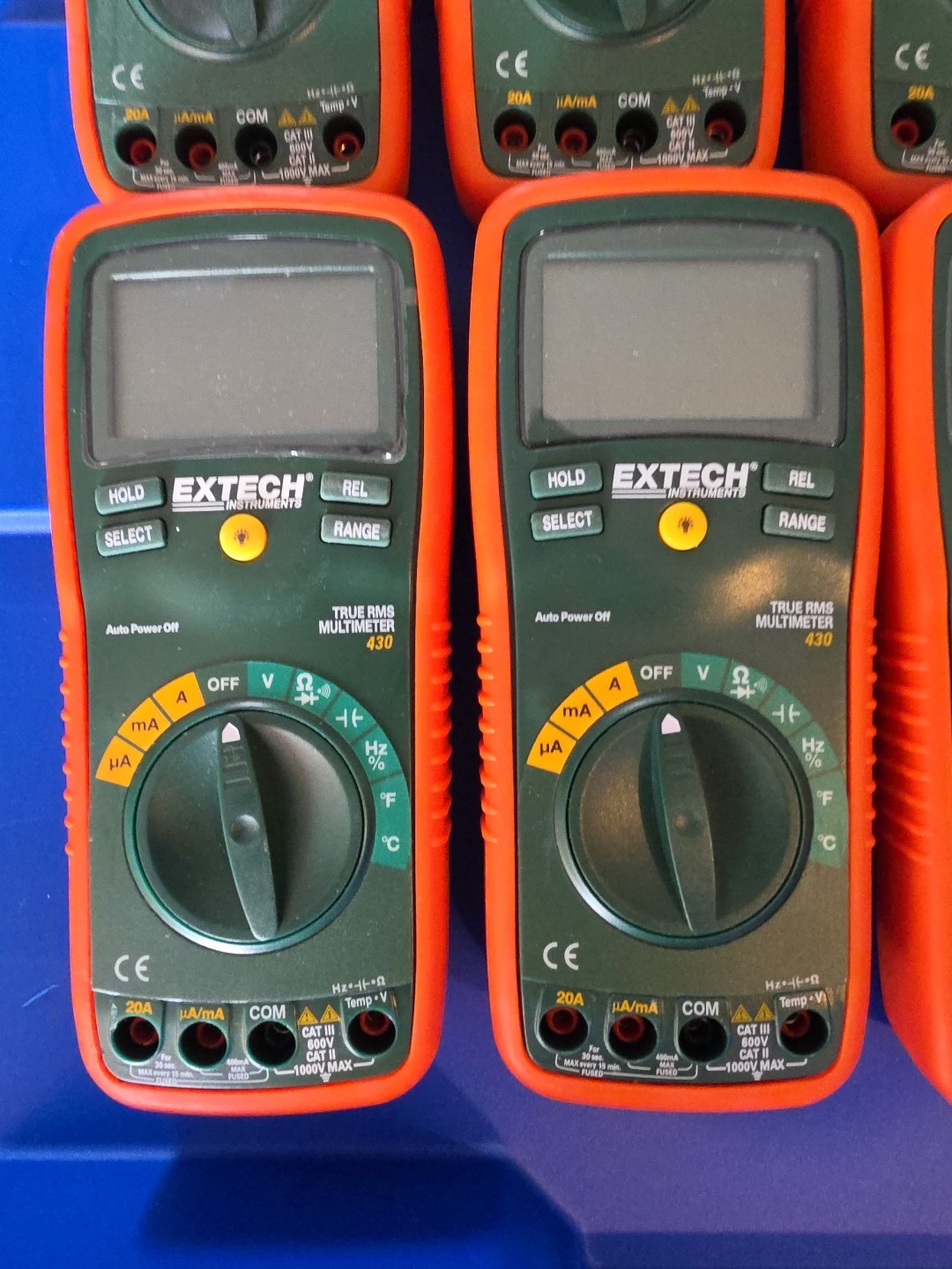 Lot Of 8 Extech Instruments Digital True RMS Multimeter 430 – (Meters Only)