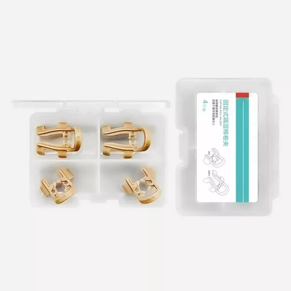 4Pcs/Box Dental Moisture Clip Cotton Roll Holder Clips Molar Premolar Clamps