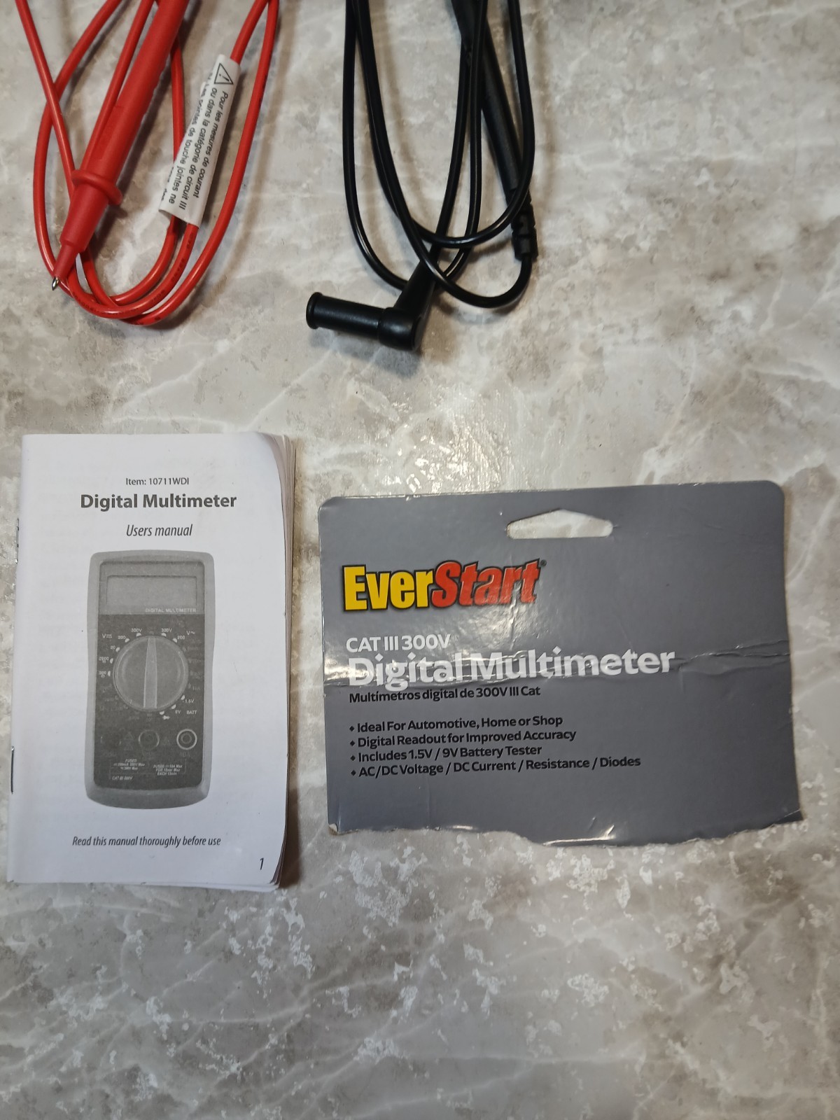 EverStart 10711WDI Digital Multimeter Tester With Leads, Manual and Leather Case