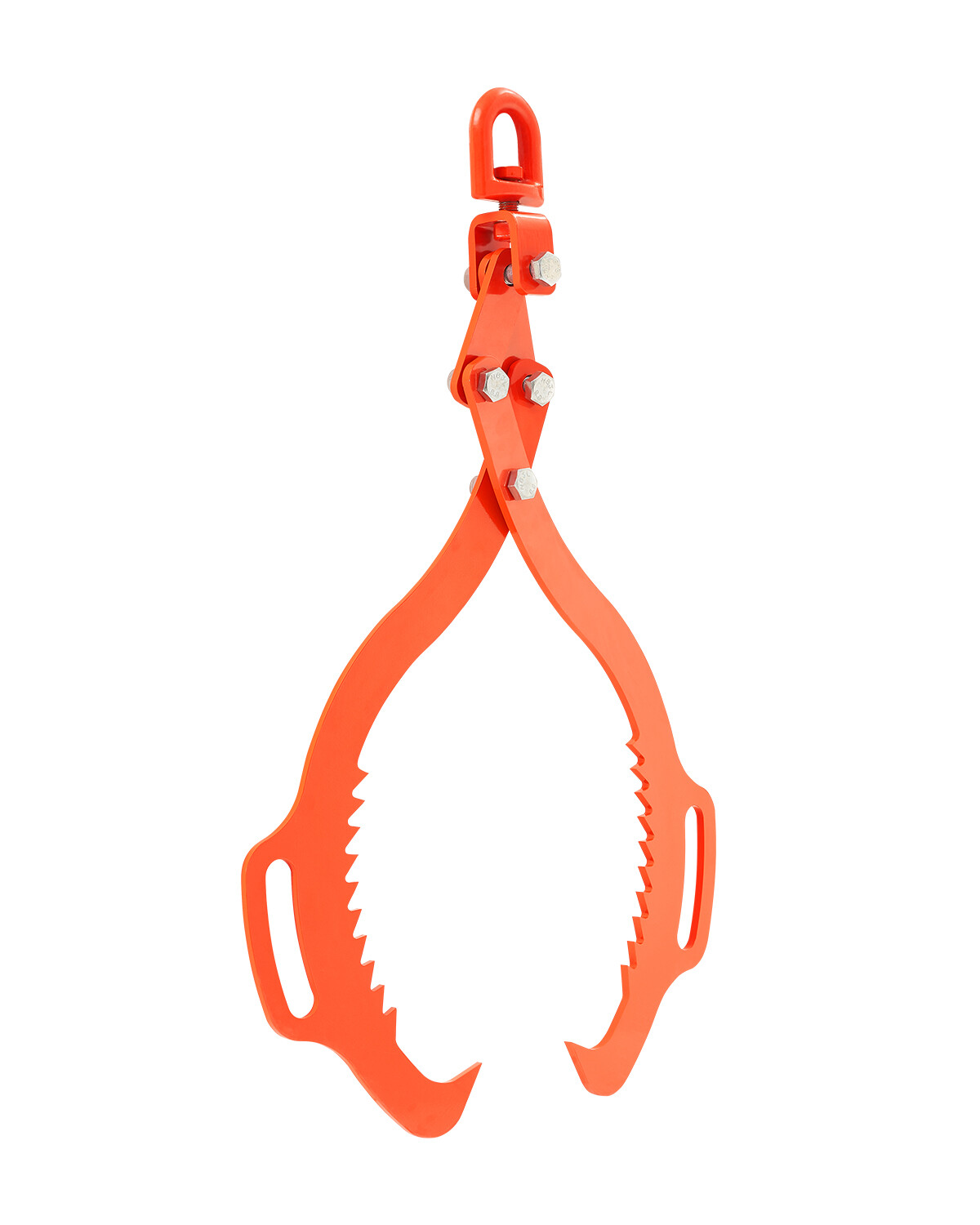 28in Log Lifting Tongs 2 Claw Solid Steel Log Grapple Swivel Log Lifter