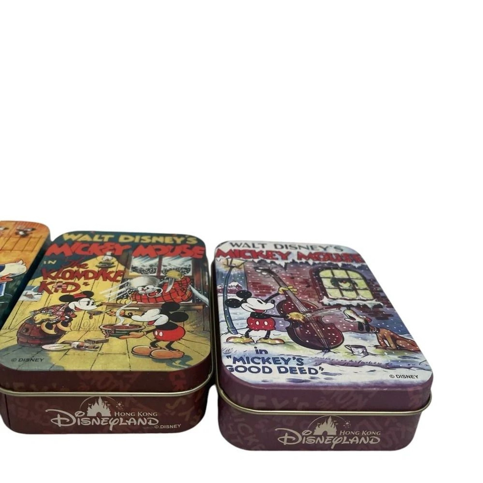 Disneyland Hong Kong Limited Edition Tin Can Set Of 4 Mickey Mouse Minnie Mouse