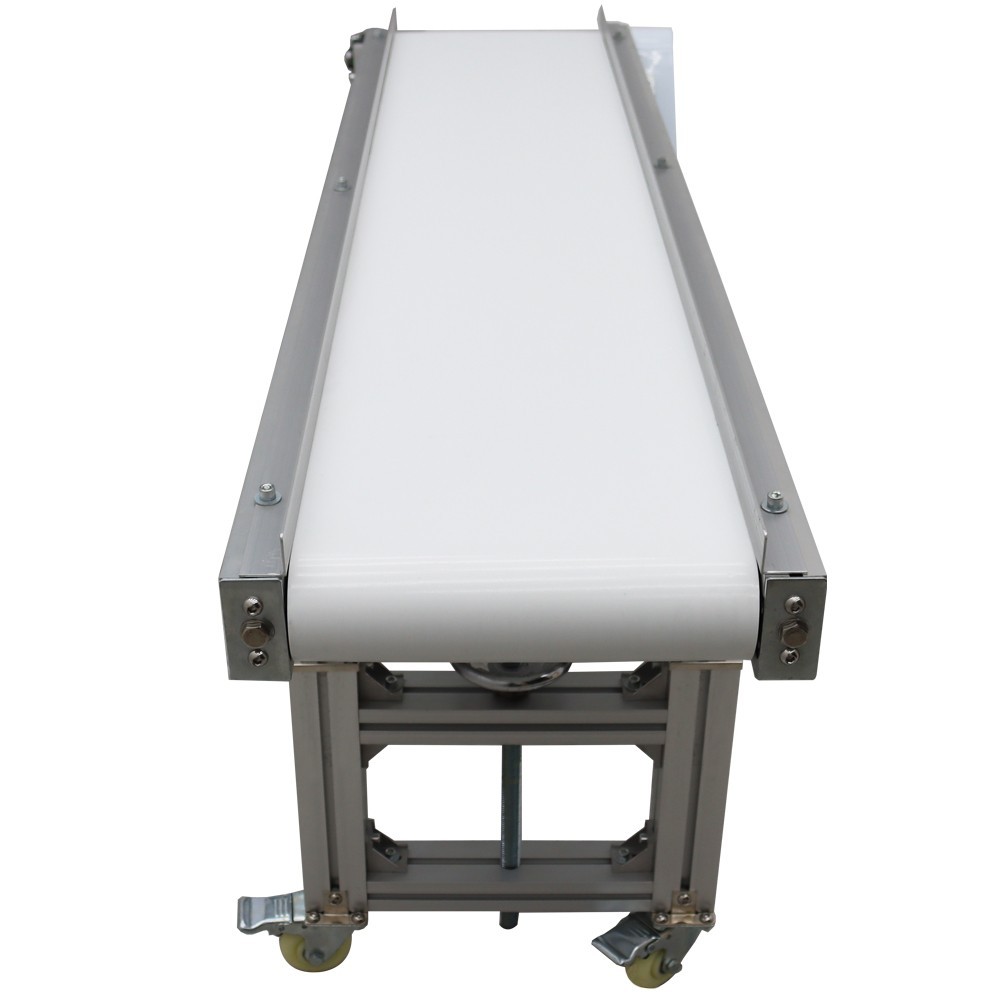 Length 59inch Width 11.8inch PVC Flat Belt Aluminum Frame Conveyor Machine 110V