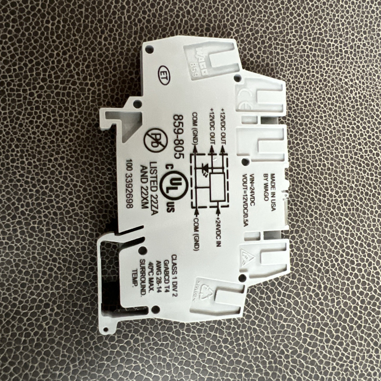 Wago 1 x 859-805 DC/DC Converter DIN 5-6 mm / 0.24 in 0.08-2.5 mm AWG 28-14 NOS