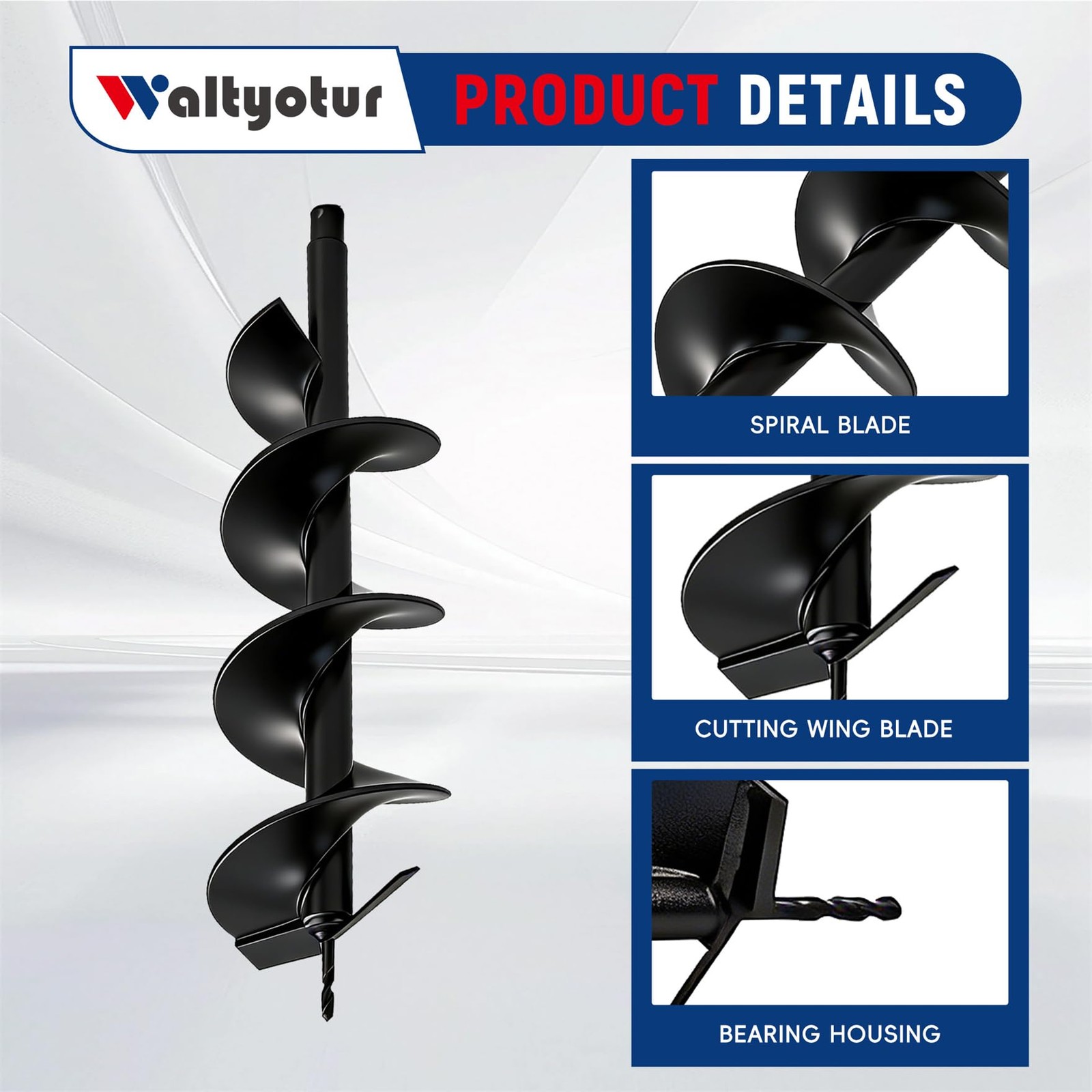 Waltyotur Drill Bit Earth Bit 8 X 31 Inch Garden Auger Spiral Drill Bit Post Or