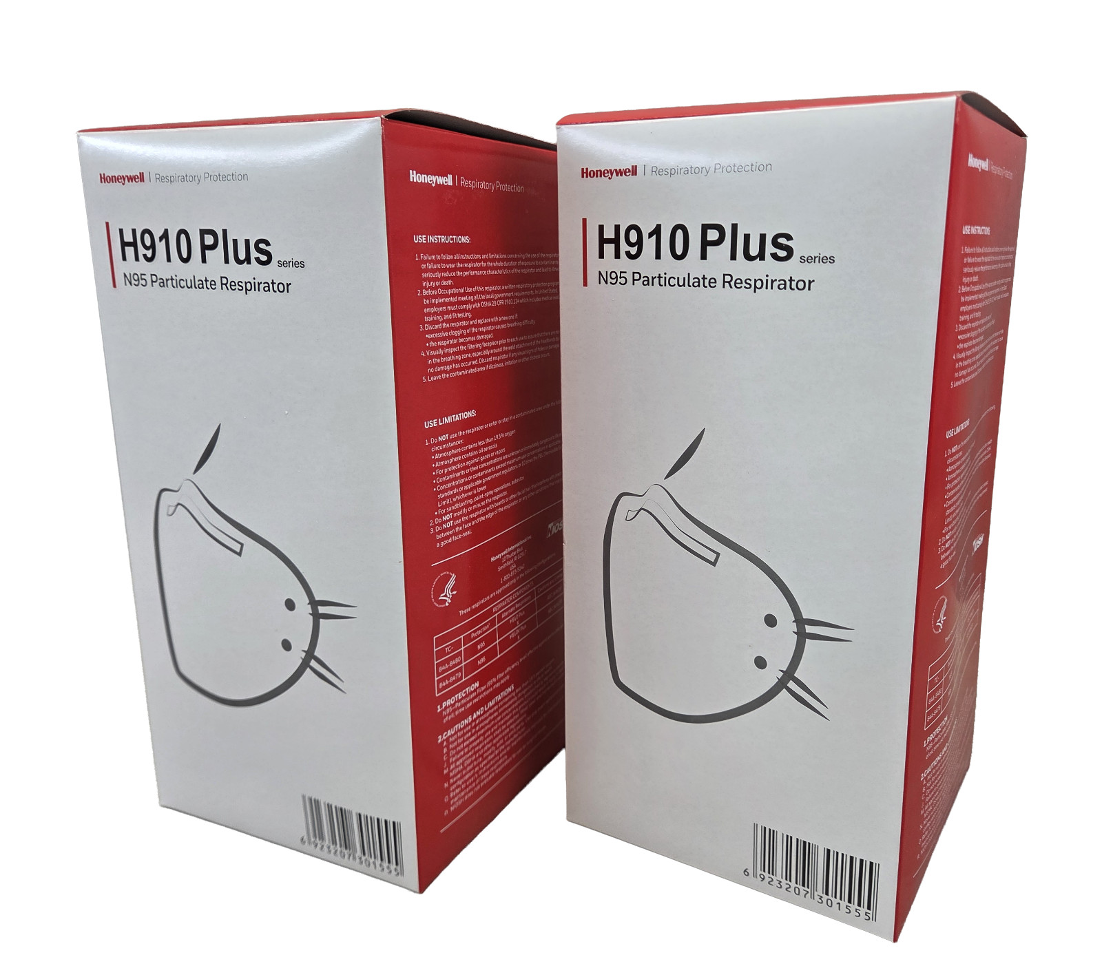 N95 Face Mask Honeywell H910 Plus NIOSH Approved N-95 Respirator – 2 Boxes of 50