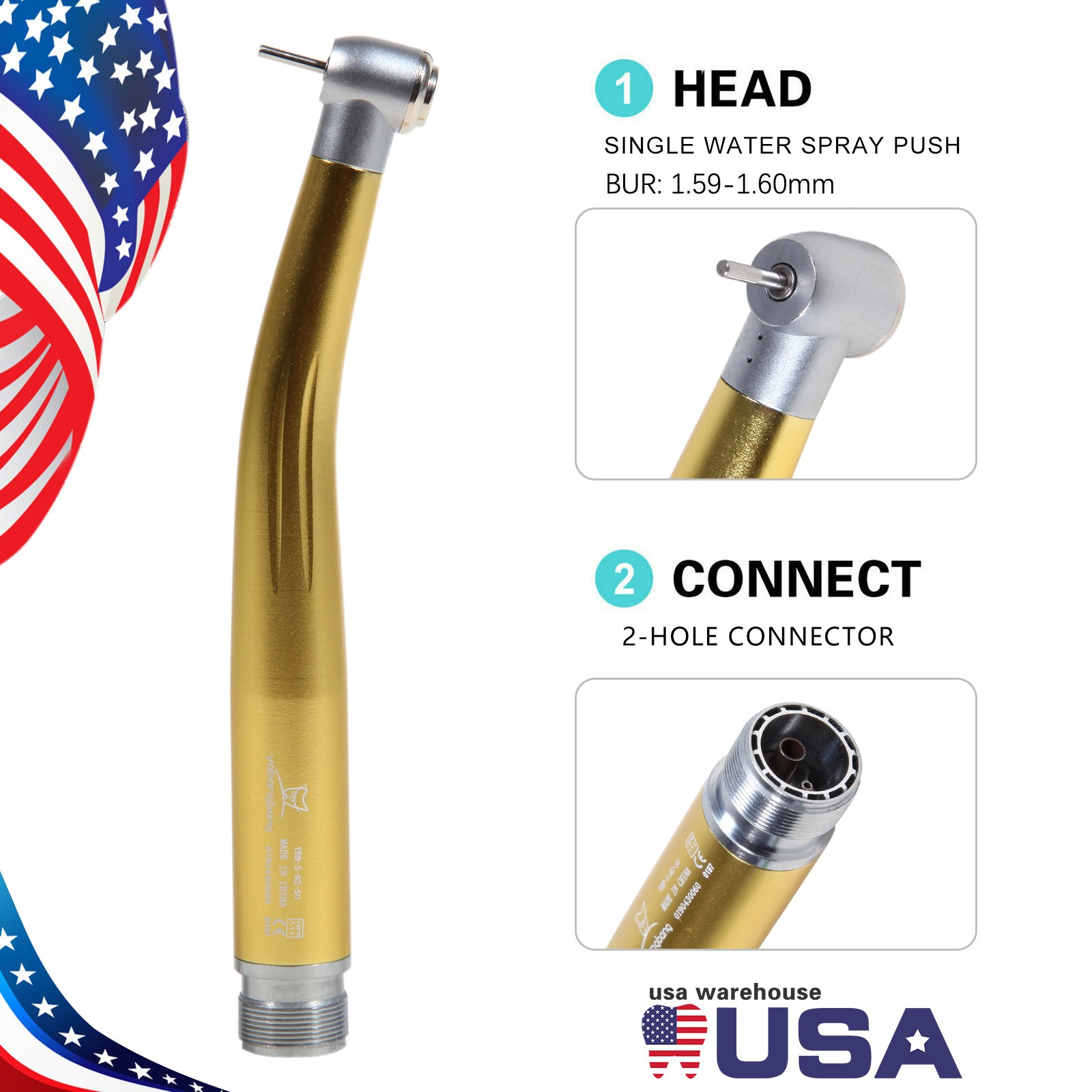 NSK Style Dental High Speed Handpiece PANA-MAX Fast Turbine 2 Holes Borden
