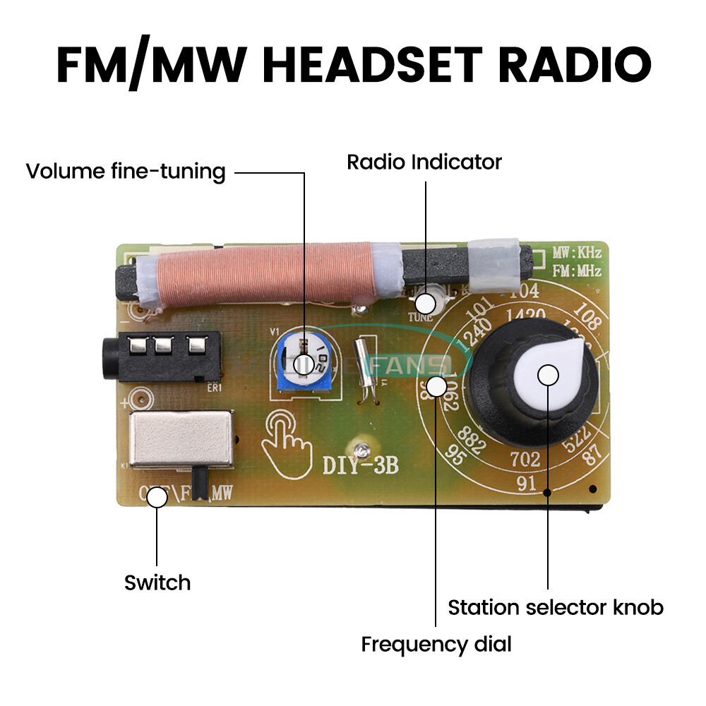 Electronic DIY AM/FM Radio Receiver Module Kits Wireless Stereo 87MHz-108MHz