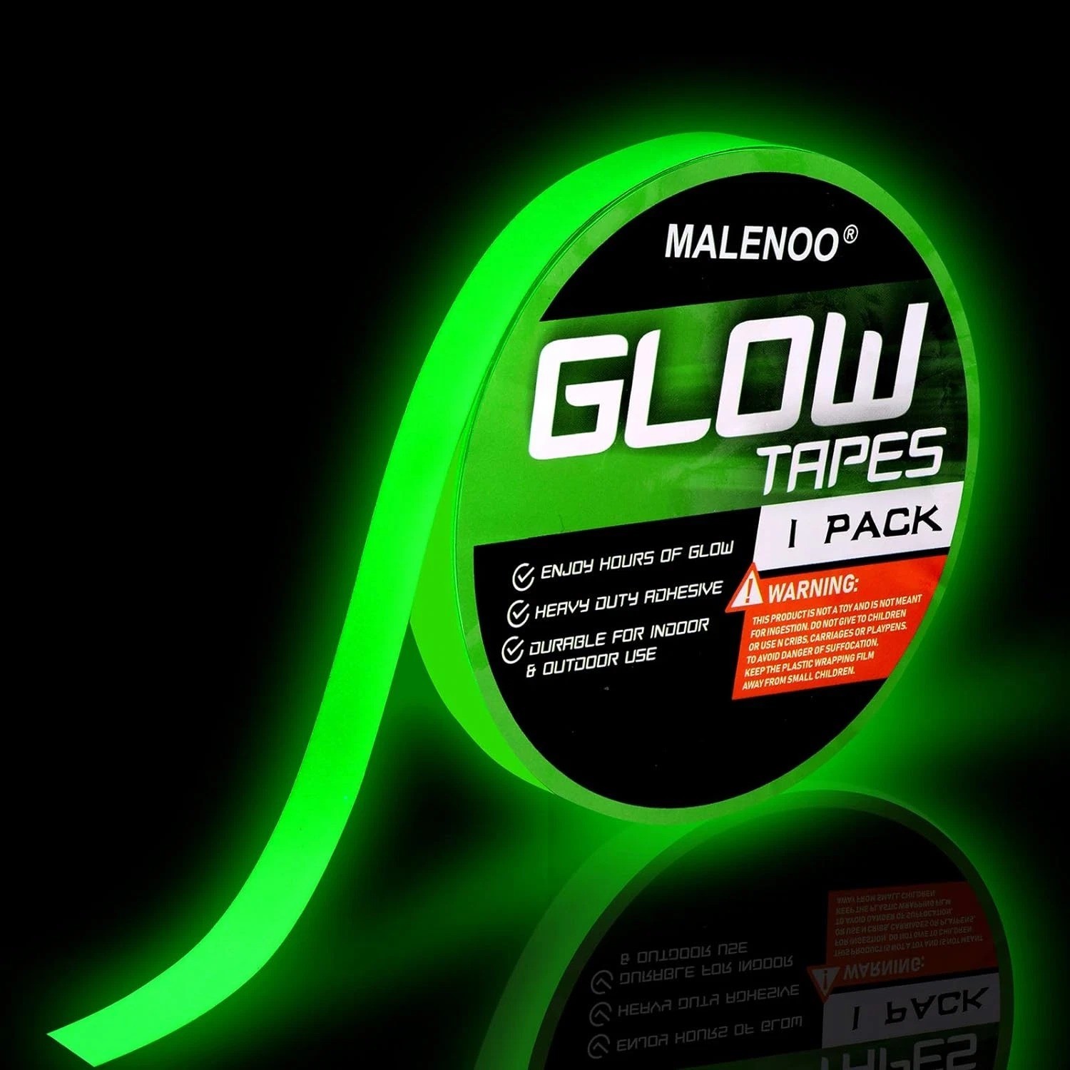 0.5 Inch X 16FT Glow in the Dark Tape Lasting Bright for Green Neon Tape, Waterp