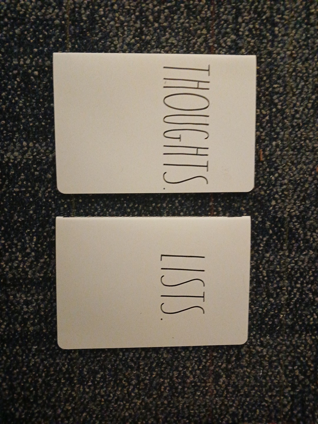 Rae Dunn~ 2 Notebooks THOUGHTS LISTS 80 Pages Each~New Lot
