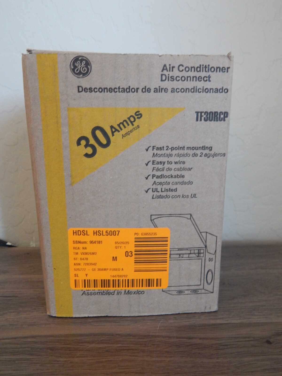 NEW GE TF30RCP 30 Amps Air Conditioner Disconnect