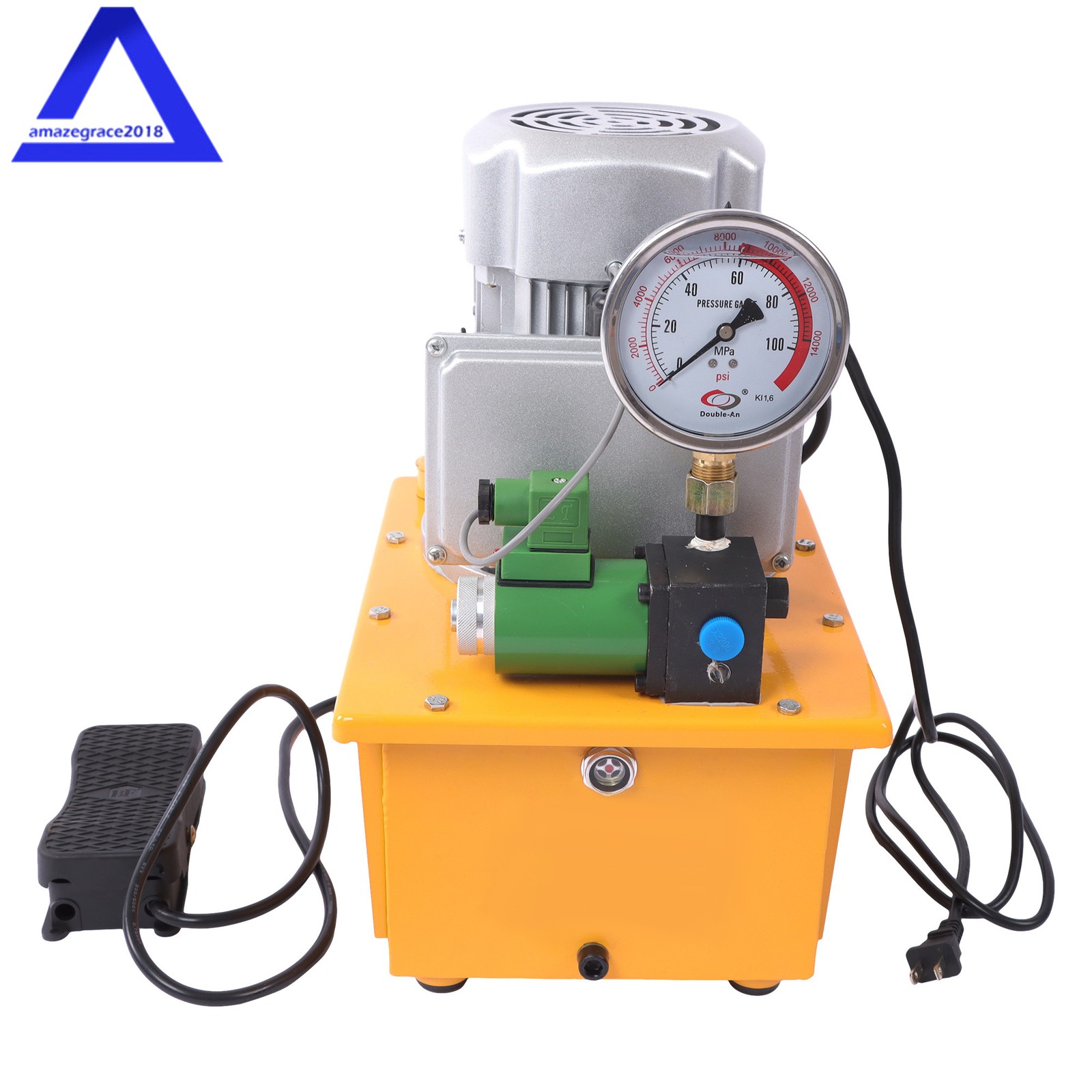 Electric Hydraulic Pump Single Acting Oil Pump 10000 PSI 750W 8L Solenoid Valve