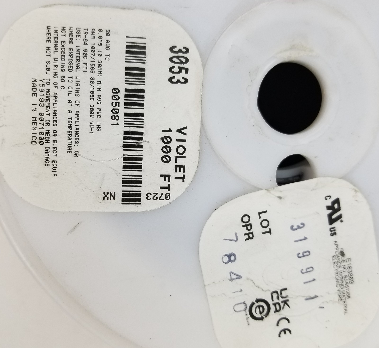 1000′ Alpha 3053 VI001 20AWG Stranded HookUp Wire Violet PVC 300V NEW