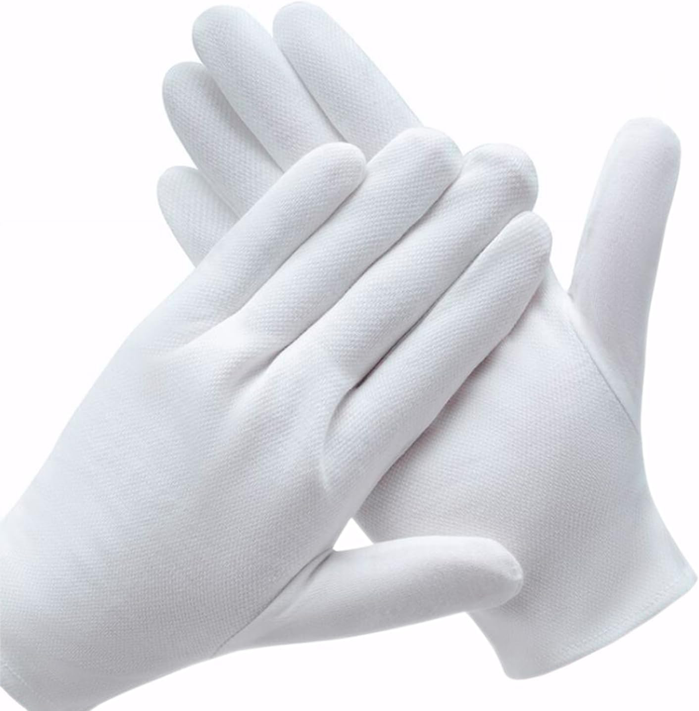 3 Pairs White Cotton Gloves for Dry Hands Eczema SPA Moisturizing – Work Glove L