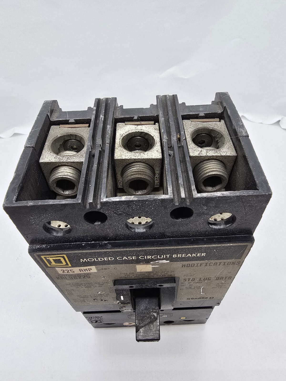 Square D KAL36225 Bolt-On Circuit Breaker 225A 3P 3PH 600VAC 250VDC 22KA KAL