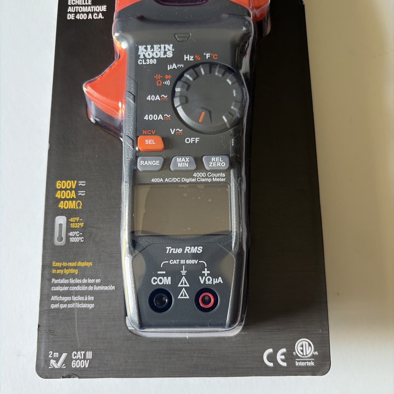Klein Tools CL390 400A AC/DC Auto-Ranging Digital Clamp Meter Brand New