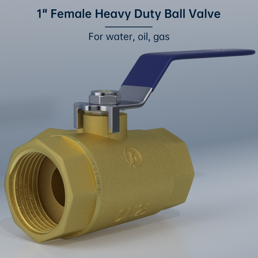 G1″ 3 Way Ball Valve Three T Port Brass Female Type For Water Oil And Gas US
