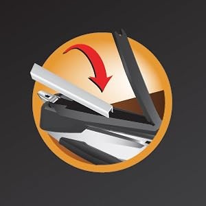 Stapler – InPower, One Touch Heavy Duty Red Office Stapler with Built-in Staple