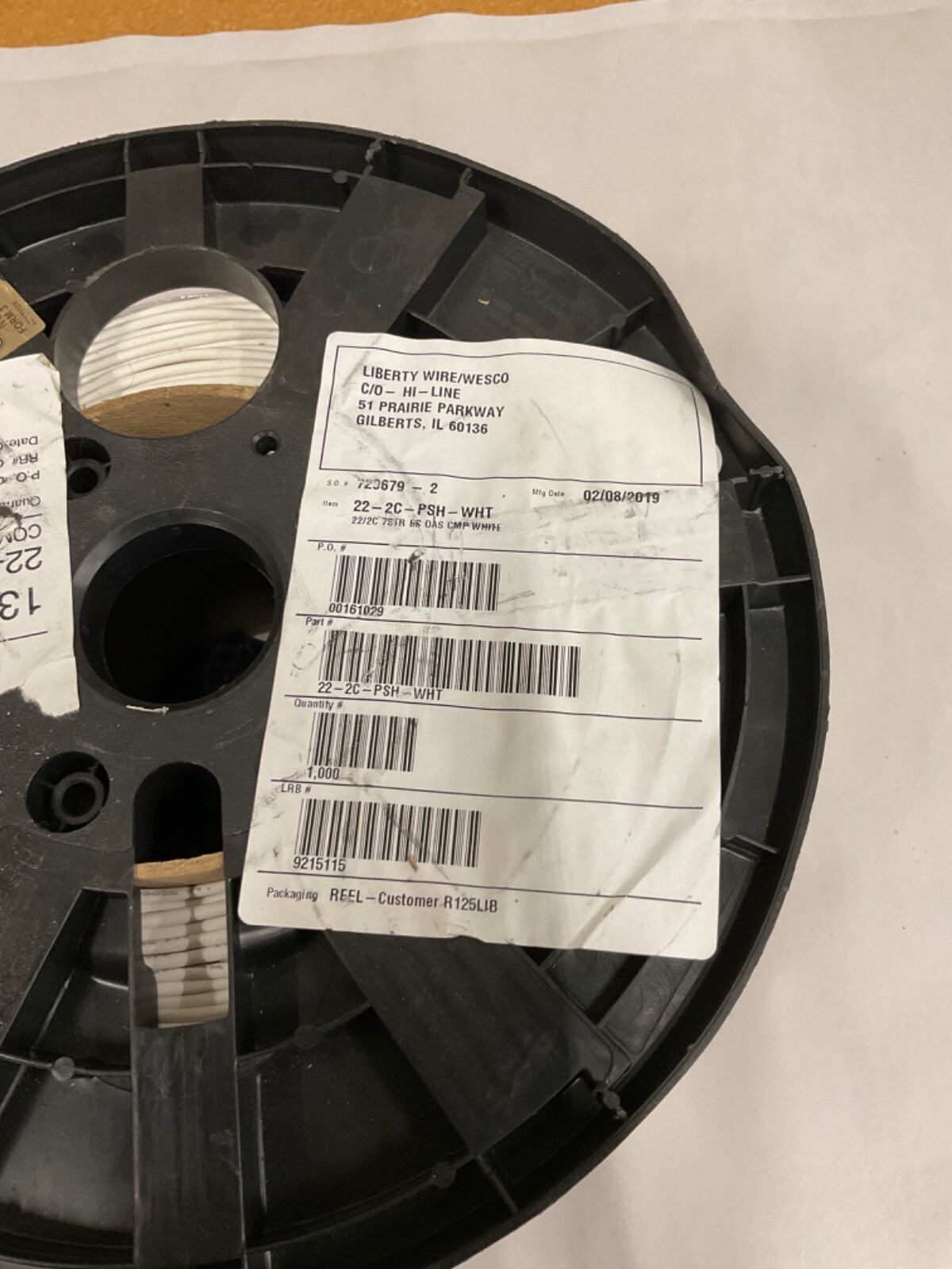 Liberty Wire 22/2 Communication Cable White CMP 1000′ Spool 22awg 2 Conductor