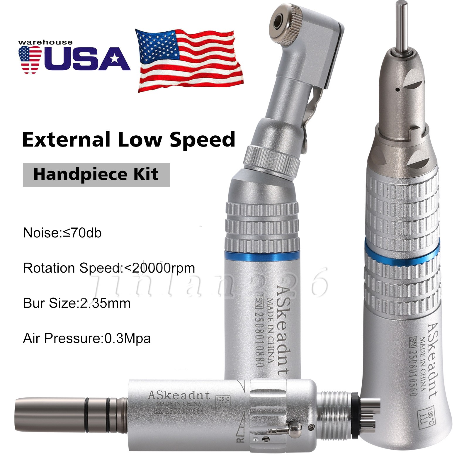 Contra Angulo Dental Low Speed Handpiece Straight Contra Angle Air Motor 4H FDA
