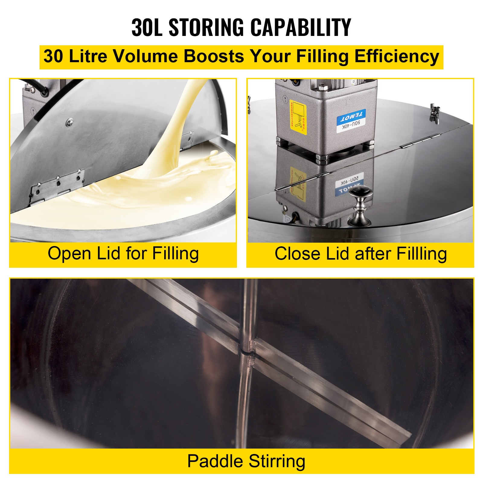 VEVOR Heating Mixing Filling Machine 30L Stirring Tank Lipstick Paste Filler