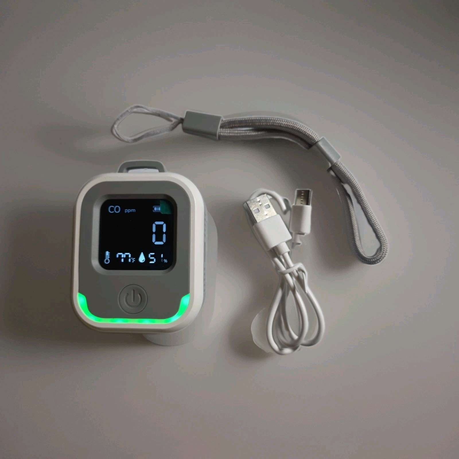 Portable Air Quality Monitor 3-in-1 Carbon Monoxide Detector Temp & Humid Alarm