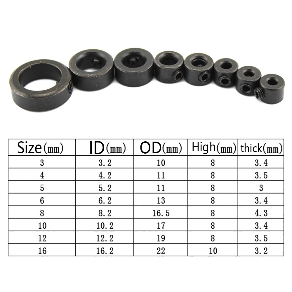 3-16mm Collar Lock Limit Positioning Ring Fixing Axis Shaft Bore Shaft Collars