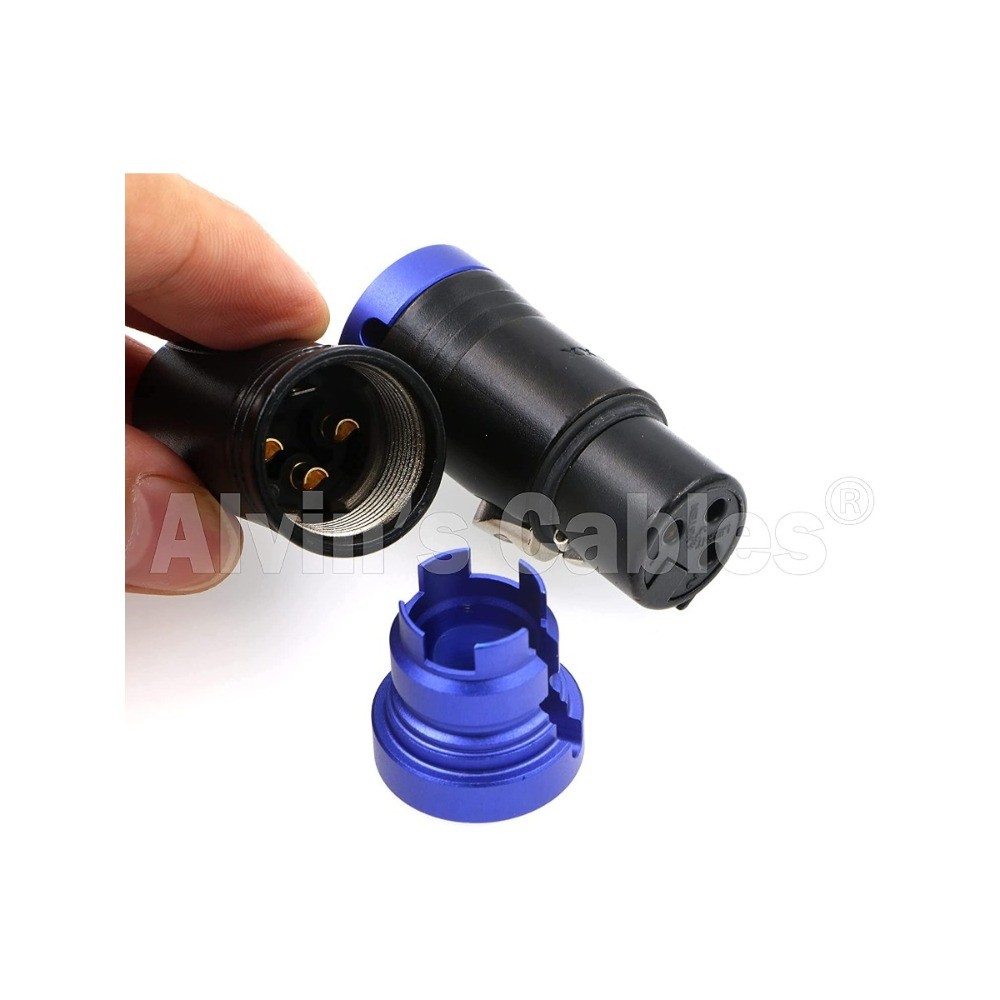 Low-Profile XLR 3 Pin Female Original Connector for Audio Devices Blue