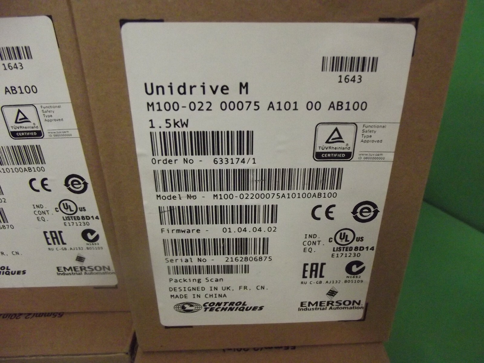 Control Techniques EMERSON UNIDRIVE M M100-022 00075 A101 00 AB100 1.5 kW