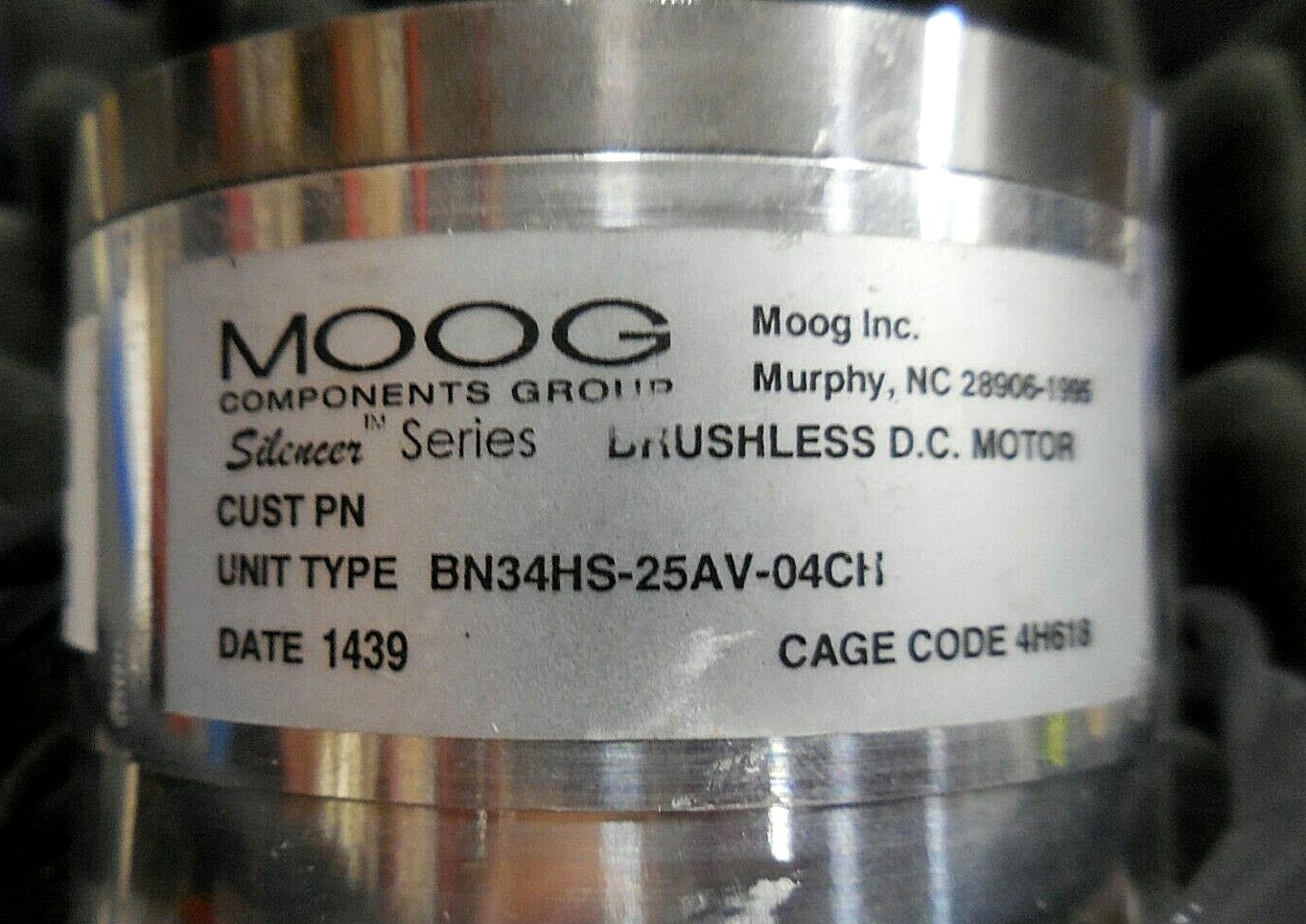 MOOG Components BN34HS-25AV-04CH Silencer Series Brushless DC Motor (4H618)
