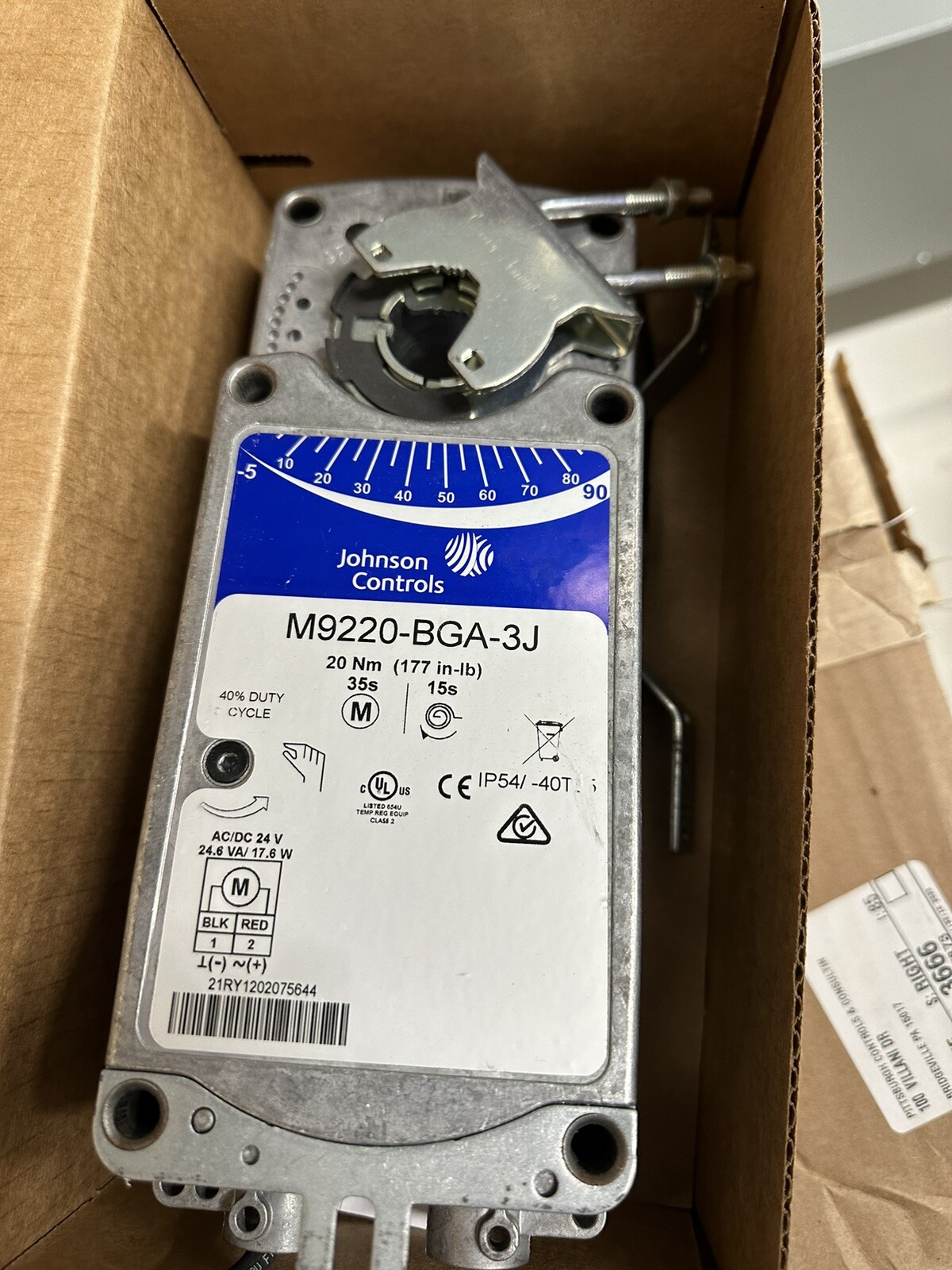 johnson controls M9220 Series Electric Spring-Return Actuator
