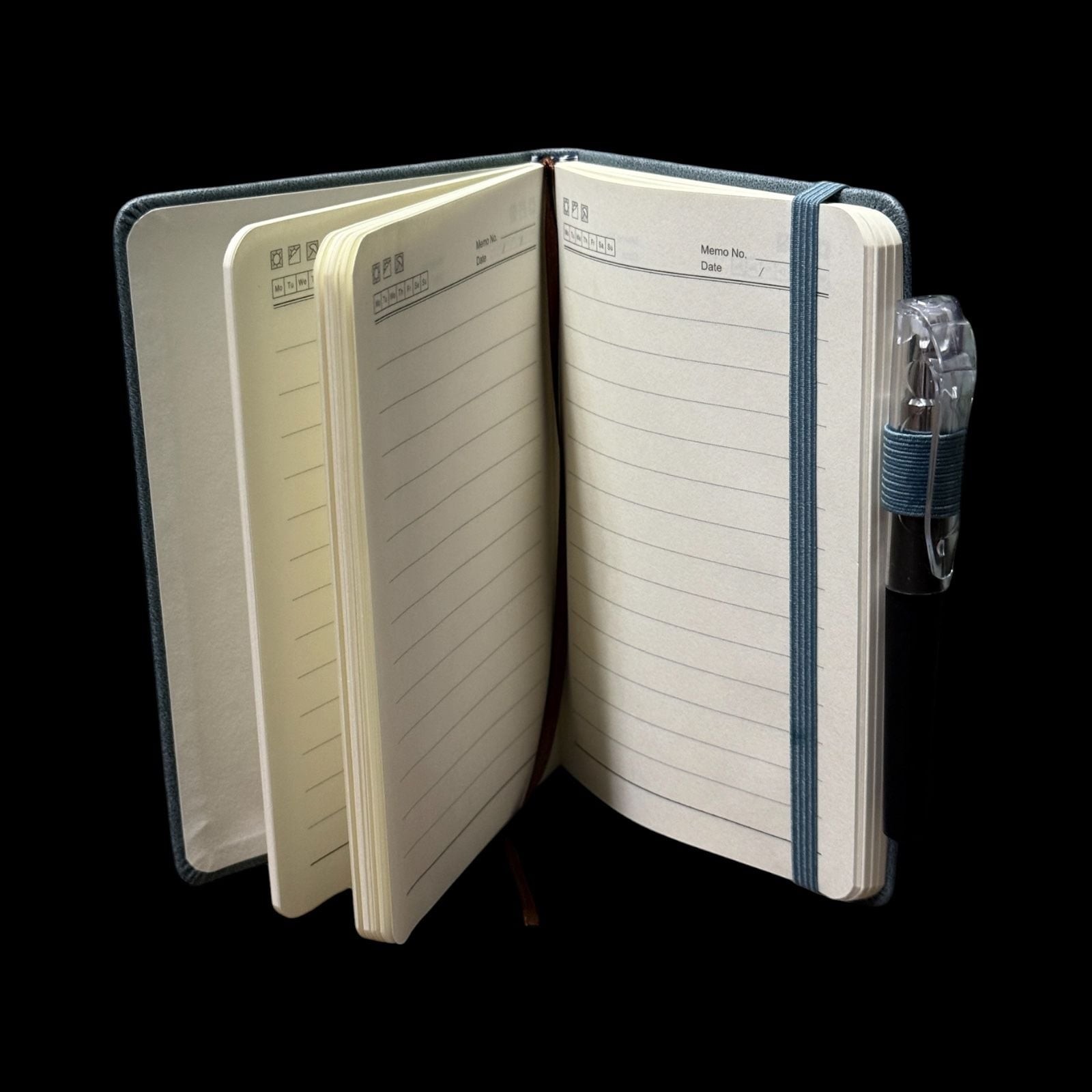 Steel Blue Gray Tree of Life Embossed Small Hardcover Lined Journal with Pen