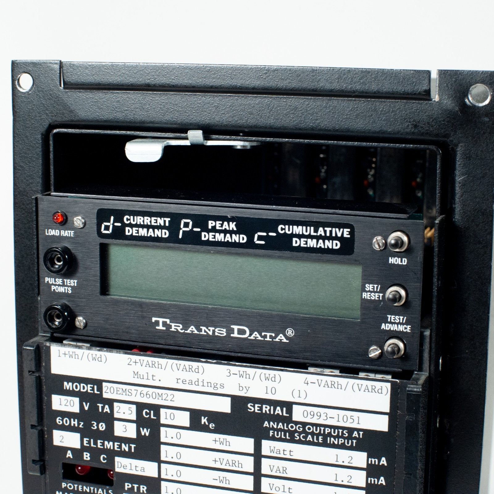 TRANSDATA 20EMS7660M22 Power Meter 120v / 60Hz – Untested but 100% guaranteed