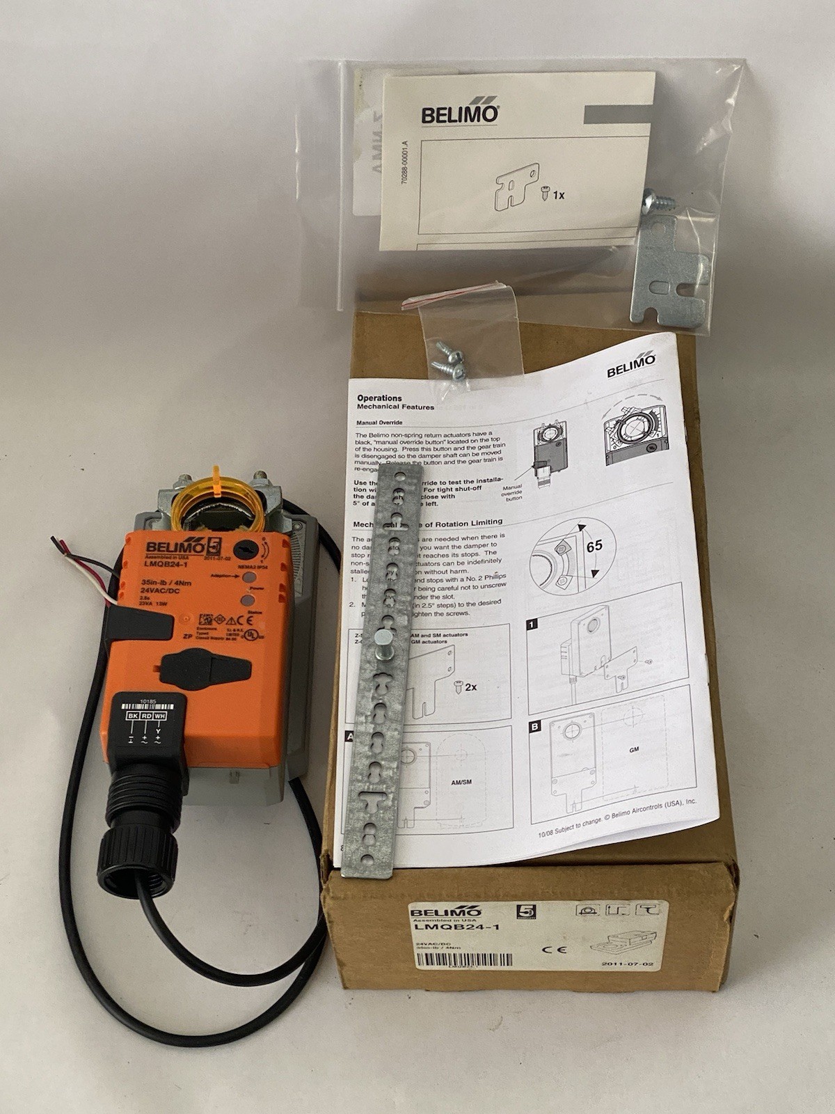 Belimo LMQB24-1 Damper Actuator 24V 35in-lb On/Off Non-Spring Return