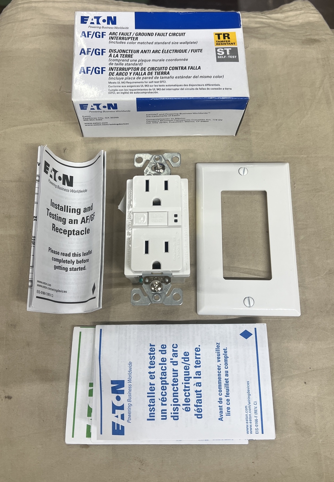 EATON CORPORATION TRAFGF15W TRAFGF15W White AF/GF AFCI/GFCI