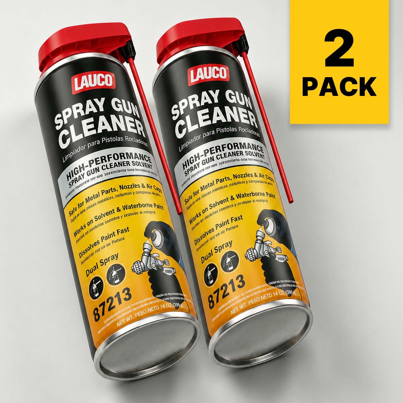 LAUCO Spray Gun Cleaner 14 oz, Pack of 2, High-Performance Paint Gun Cleaner