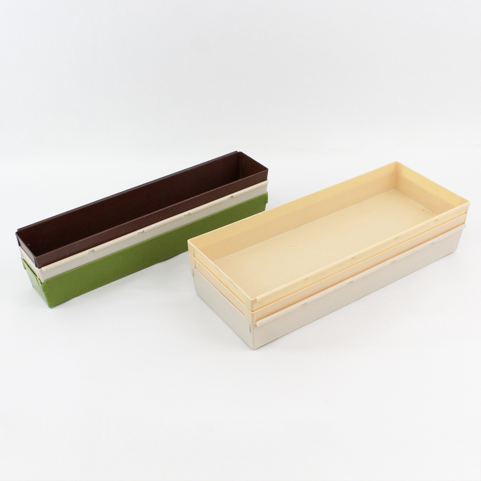 Mixed Lot of 6 Large Plastic Drawer Organizers 15″