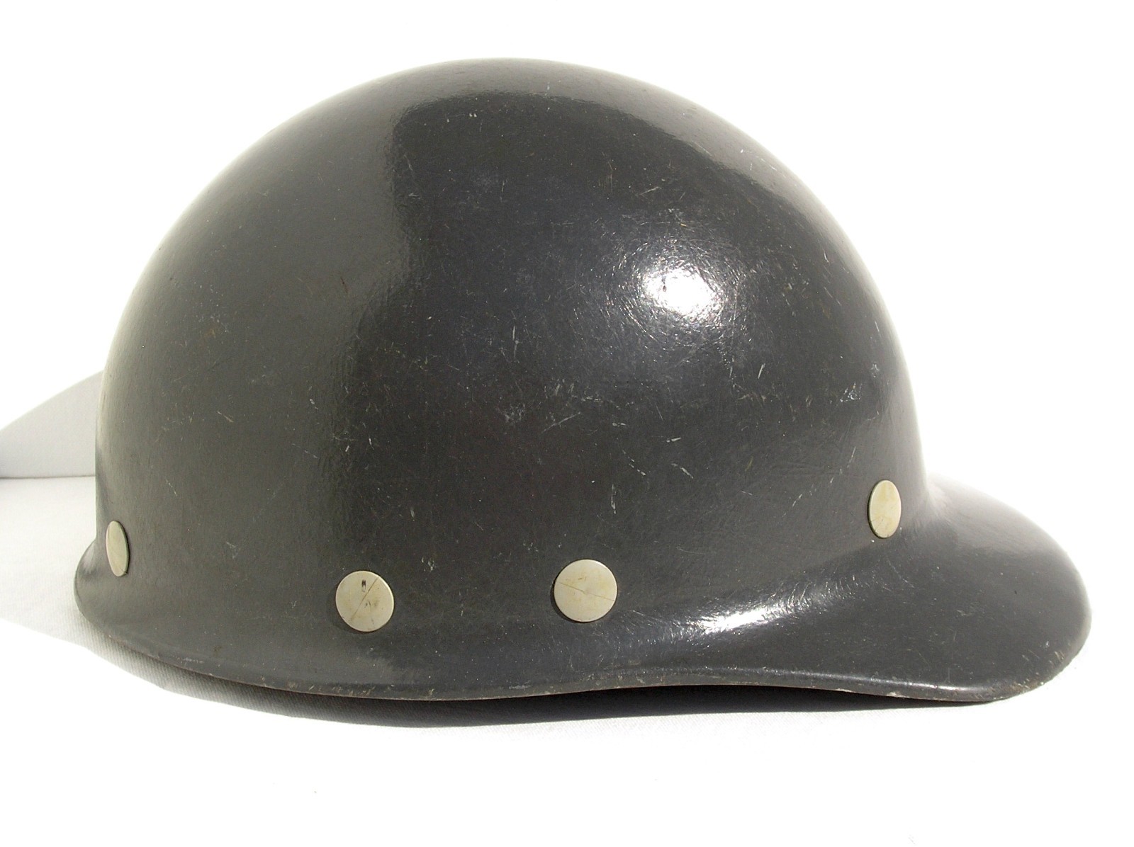 Vintage Fibre Metal Gray Fiberglass Duckbill Hard Hat w/Liner