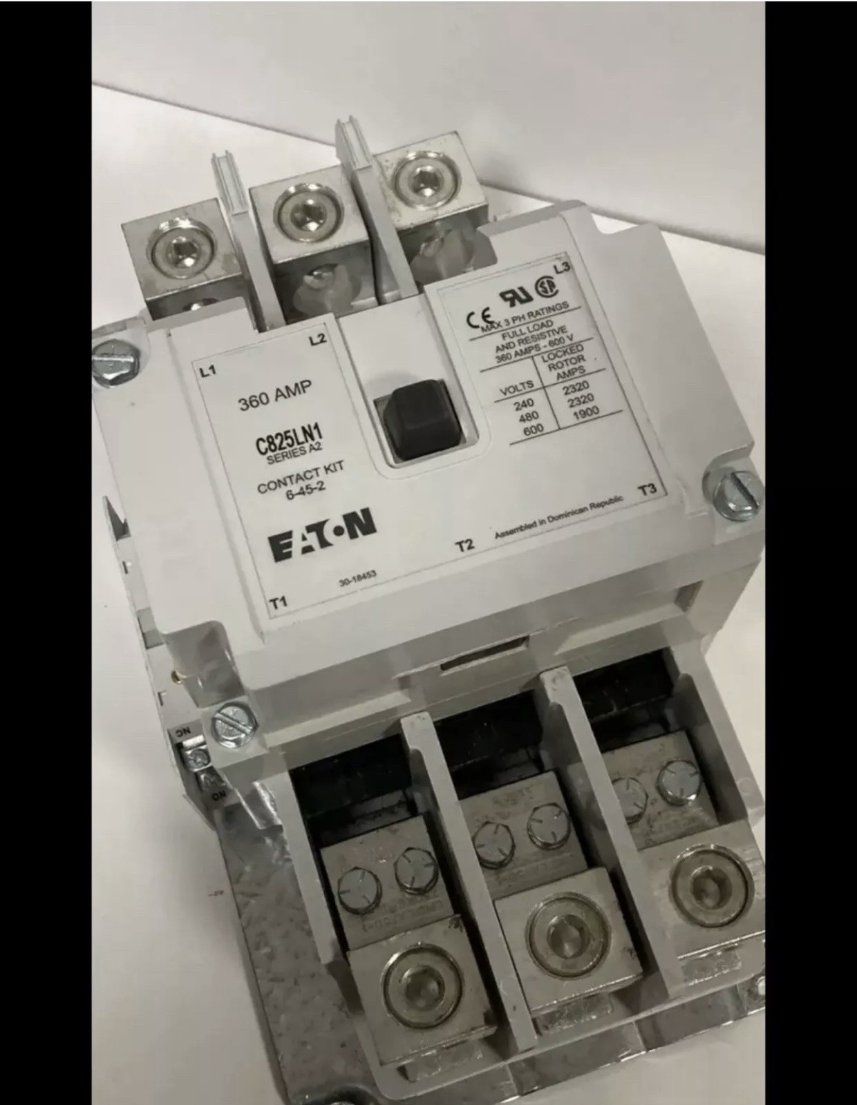 Eaton/Cutler-Hammer Contactor C825LN1 120V Coil 360A 600V NEW