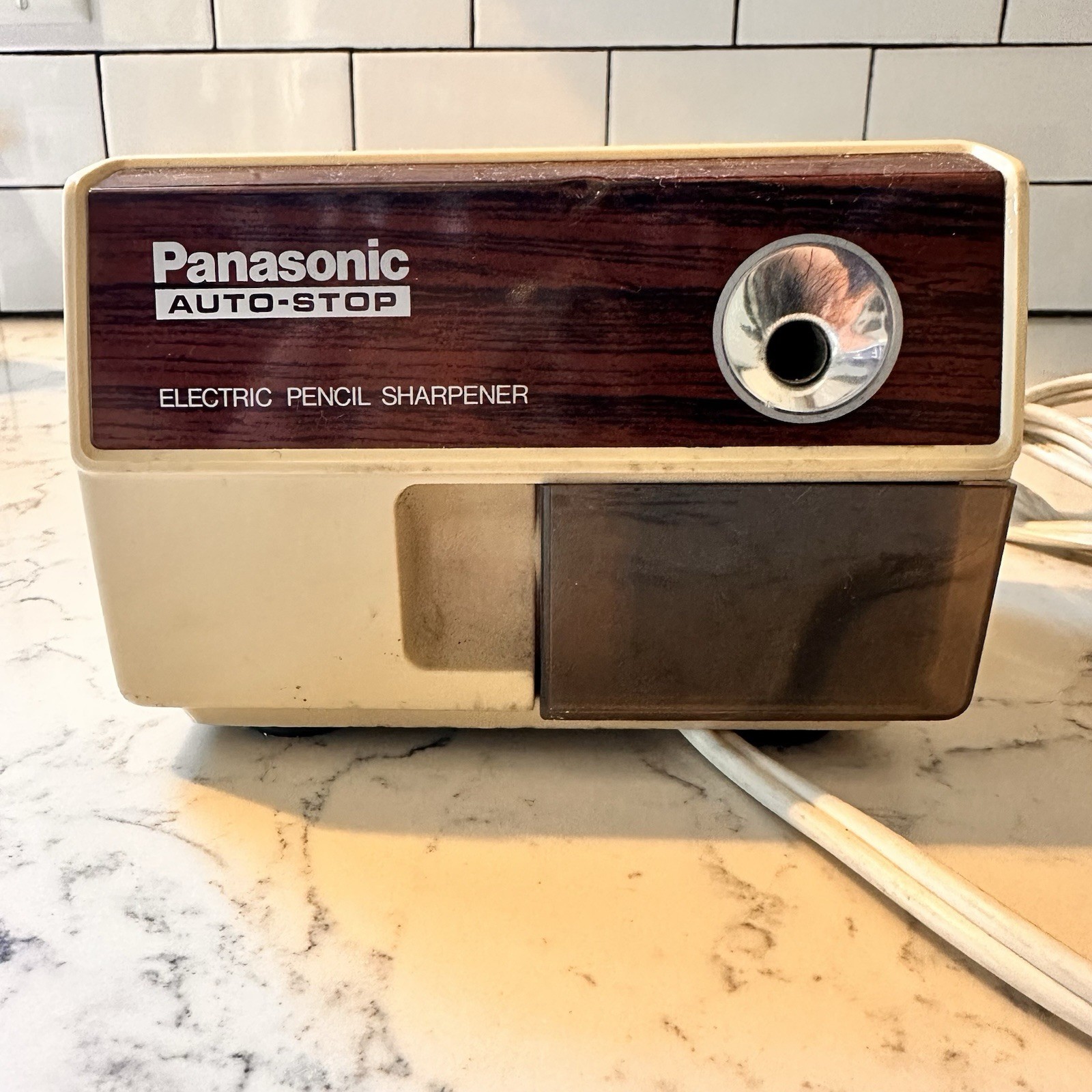 Electric Pencil Sharpener Panasonic KP-110 Auto Stop Brown