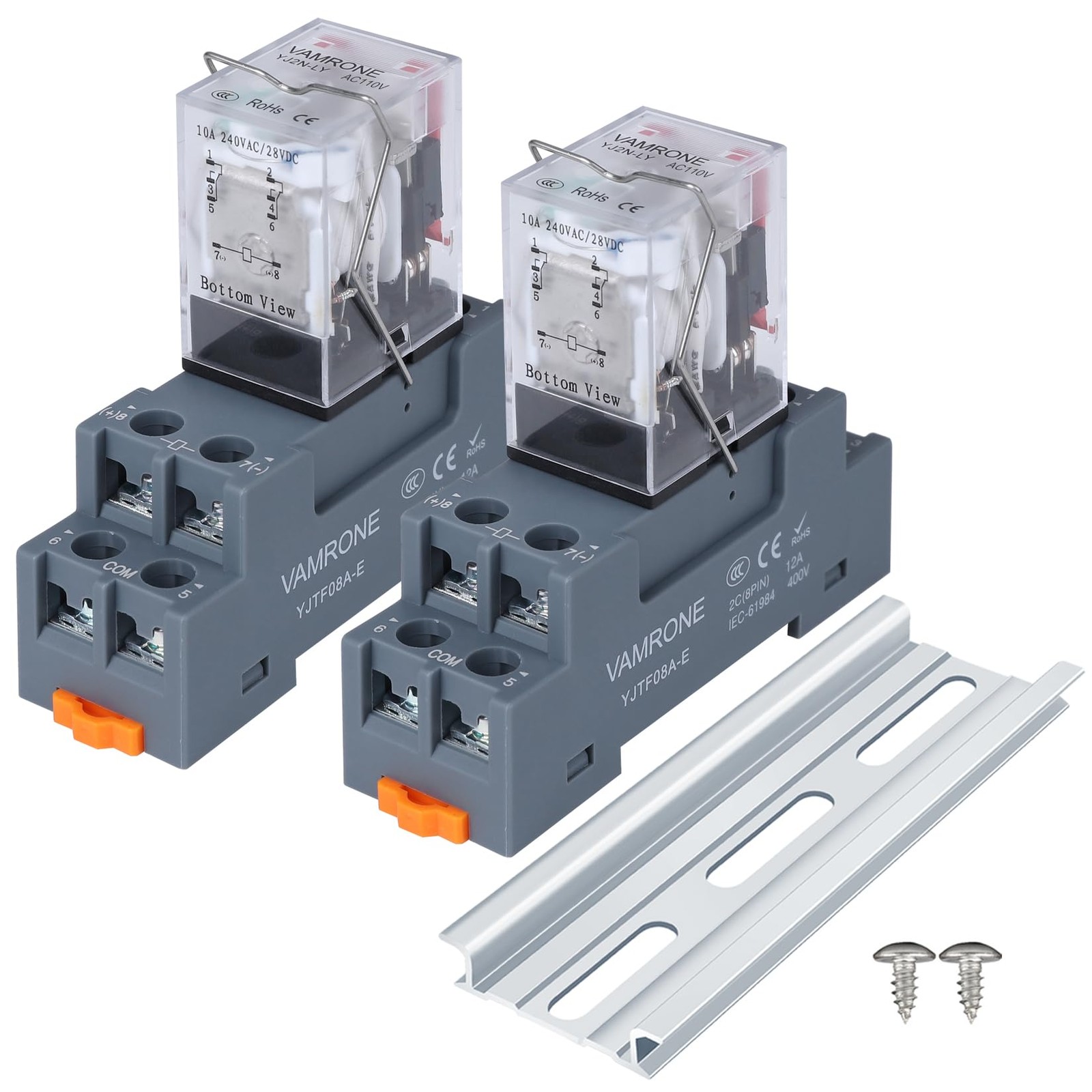 8Pin DPDT Power Relay 10A 110/120V AC Coil LED Indicator for Industrial