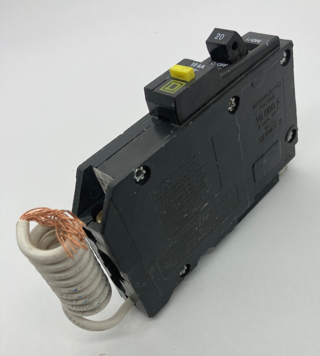 Square D QO120GFI 1 Pole 20 Amp 120VAC Plug On Ground Fault GFCI Circuit Breaker