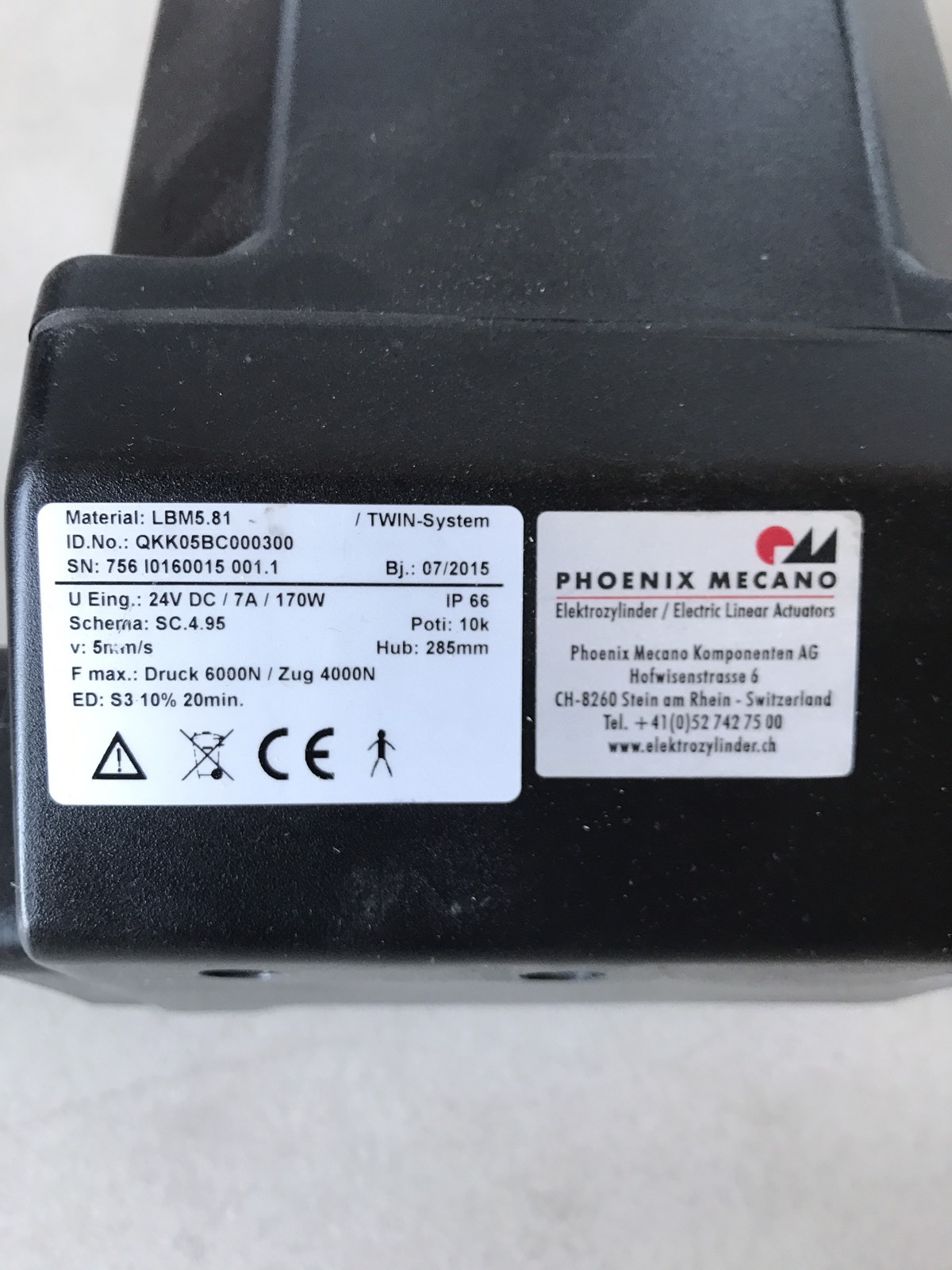Phoenix Mecano Actuator LBM5.81 NEW