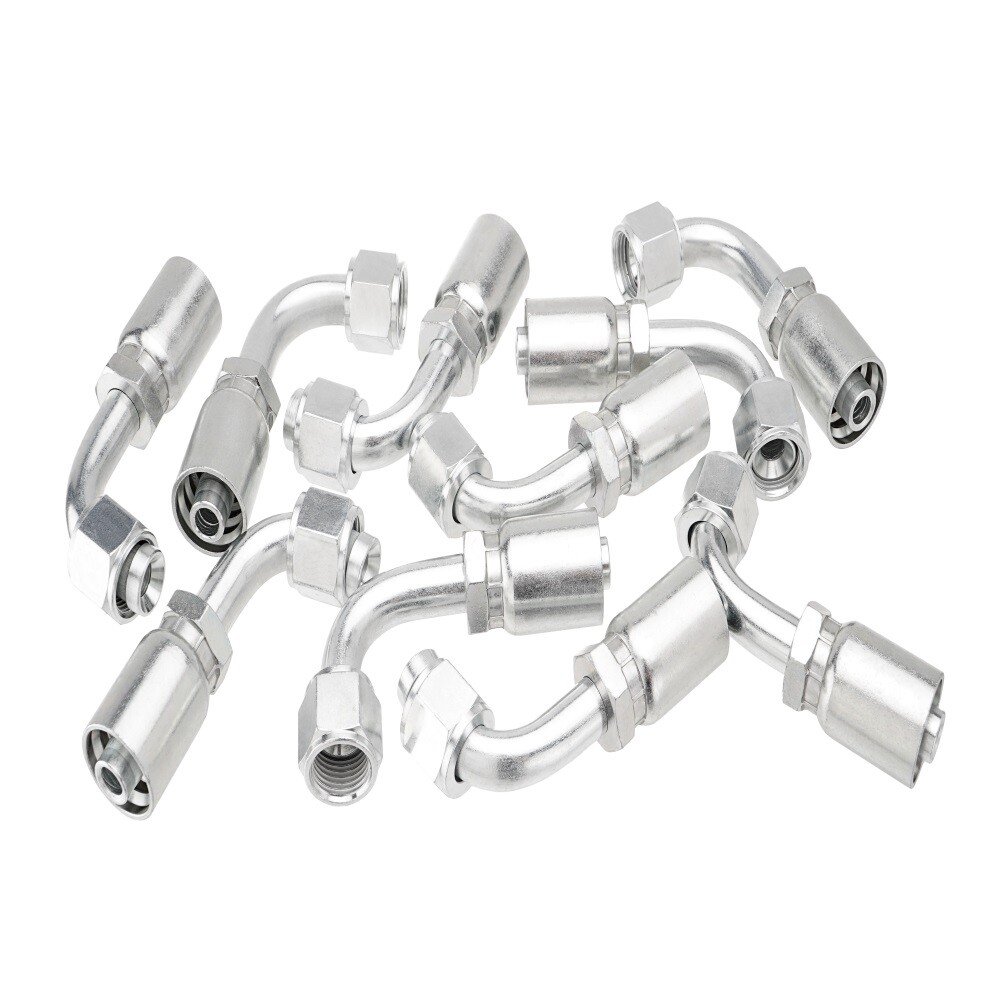NEW 10x 13943 6-6 PK STYLE HYDRAULIC HOSE FITTINGS 3/8″ Hose 3/8″ FJIC 90 Degree