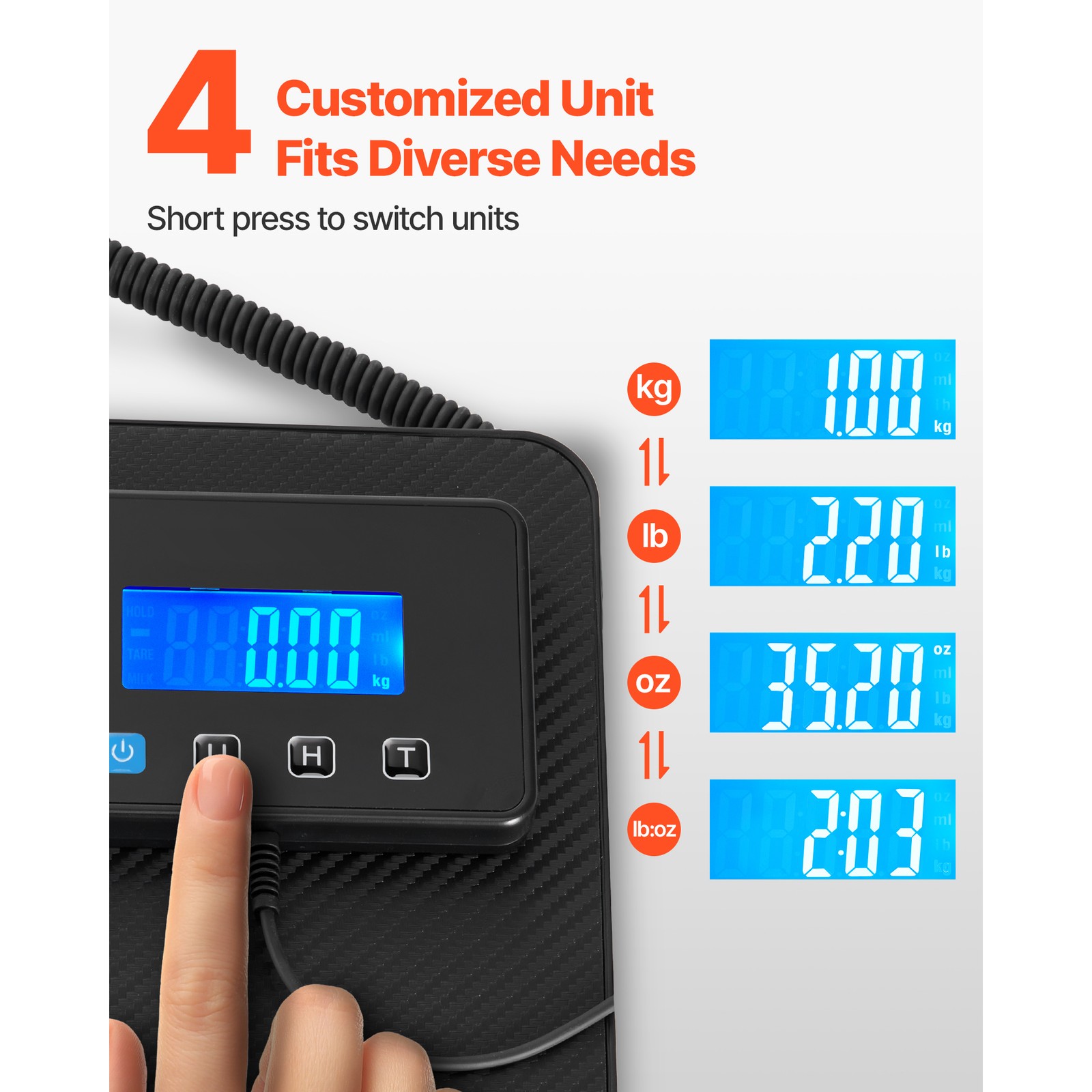 Uimoso 440 lbs Digital Shipping Scale with Dual Precision for Postal and Freight