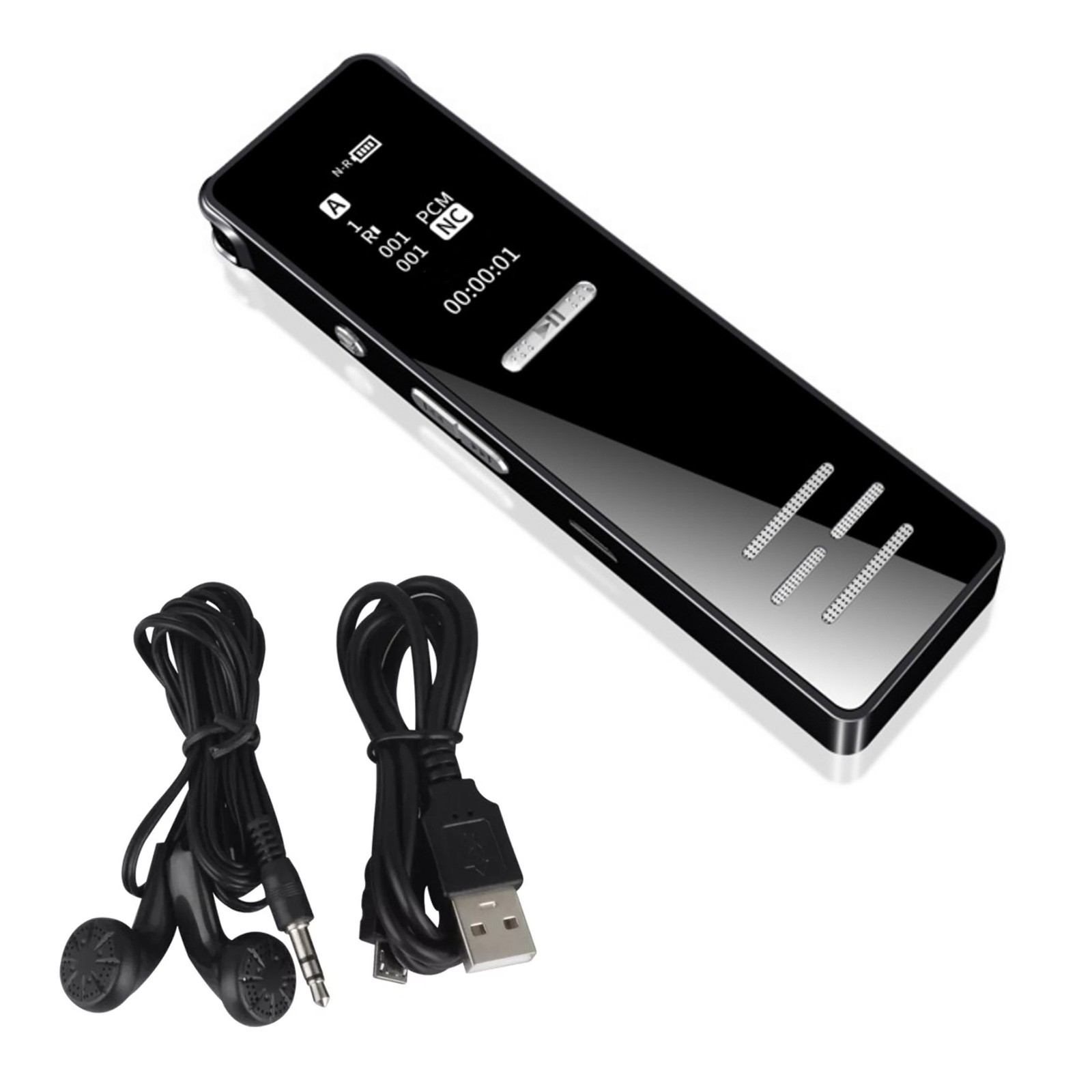 128GB Voice Recorder with OLED Screen – HD Voice Activated Recorder & MP3 Player