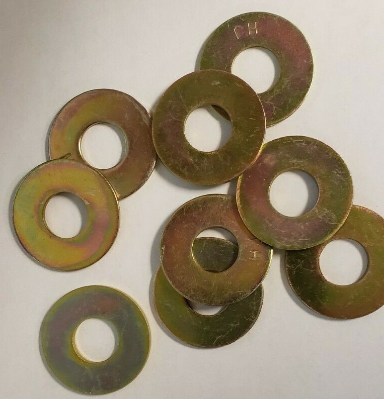5/8″ USS Flat Washers Thru-Hardened Yellow Zinc