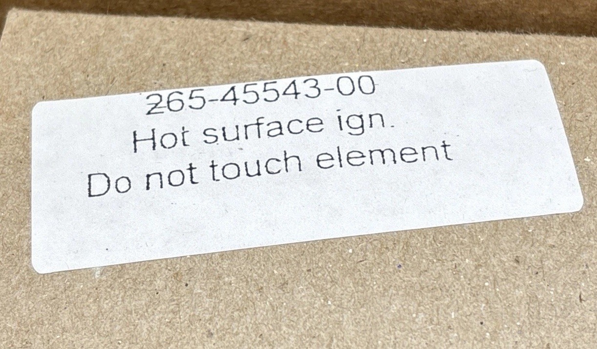 Bradford White Hot Surface Igniter 265-45543-00 Model 601 Norton OEM NOS Gasket